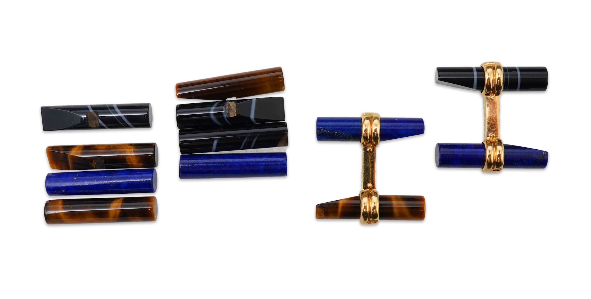 Boucheron, a pair of gold and hardstone cufflinks